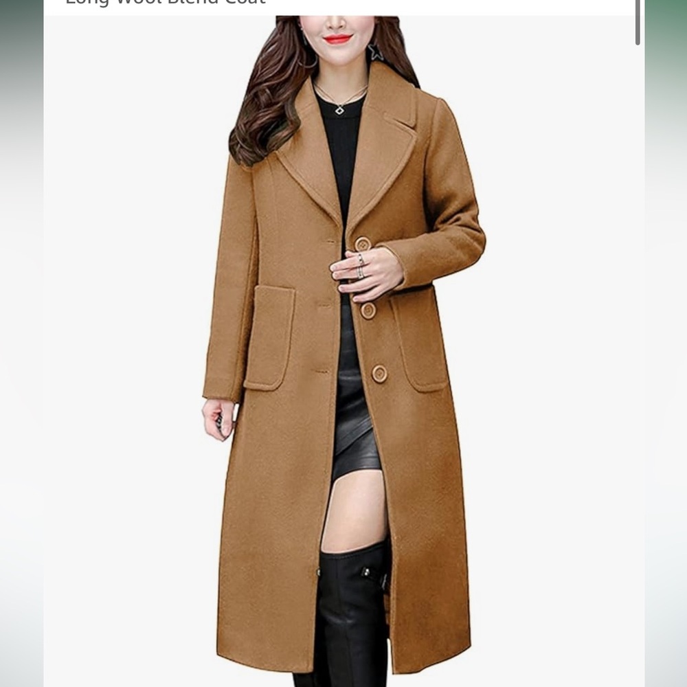 Chou Yatou Camel Mid-Long Wool Blend Coat